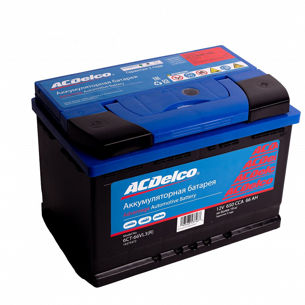Аккумулятор ACDelco Advantage 6CT-66VL3(R) 12V 66Ah 650A R+