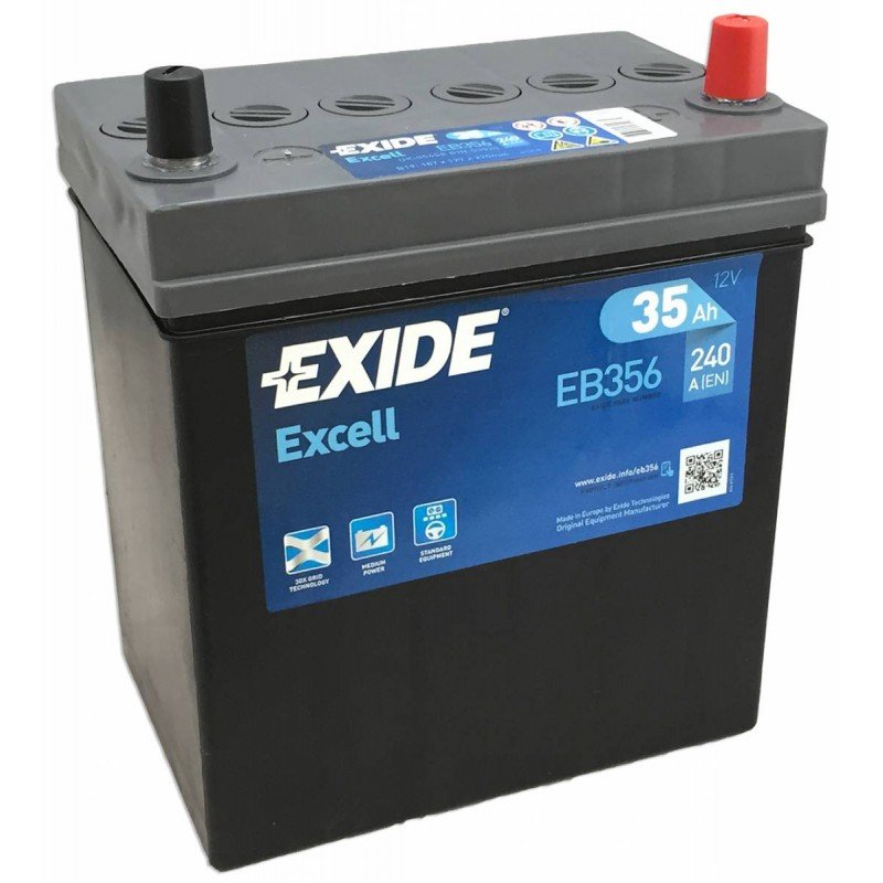 Аккумулятор Exide Excell EB356 12V 35Ah 240A R+